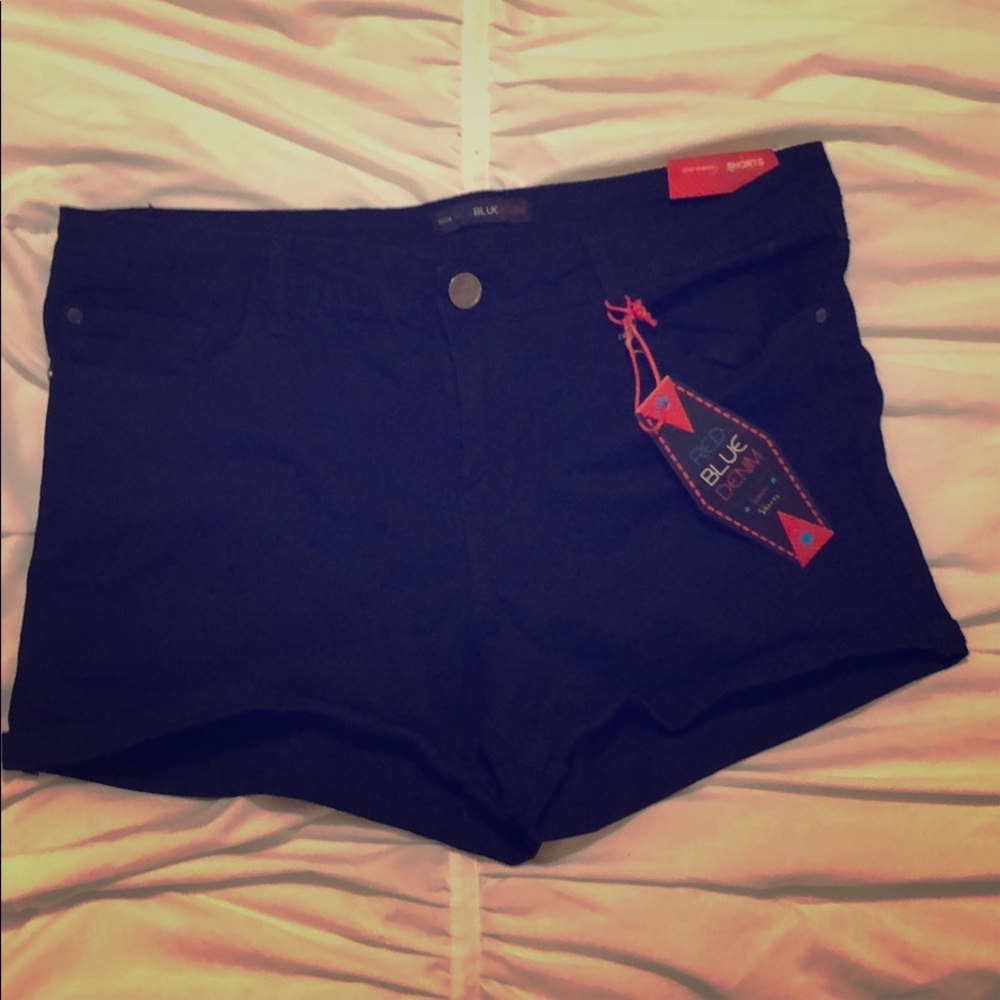 Black jean shorts